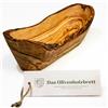 das Olivenholzbrett, Vassoio Baguette Legno D 'ol Ivo, Vassoio per il Pane di Legno, Naturale Bordo - 25cm