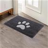 Oiilores Zerbino per interni 40 x 60 cm, antiscivolo, lavabile, profilo basso, per ingresso, super assorbente, per zampe sporche, grigio scuro