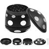 Zithgen Grinder Spezie, Grinder in metallo per erbe a forma di fungo Macinino manuale per erbe macinino per spezie, smerigliatrice fine portatile con 1 spazzola per spezie erba polline (6 x 5,7 cm)