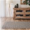 Interiyou Tappeto salotto pelo corto Lecce - 80x250 cm Grigio Chiaro - Stile boho scandinavo con effetto 3D alto-basso - Piatto con motivo geometrico