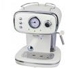 EMPOTEC Macchina Caffè Espresso Vintage Retrò 2in1 Cialde/Macinato 1 o 2 Tazze Funzione Cappuccino Montalatte Ripiano Scaldatazze Autospegnimento 15Bar Vassoio Antigoccia Serbatoio 1,2Lt (beige)