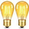 Hcnew Lampadina LED vintage S14 E27, 3W, sostituisce lampadine da 25W, bianco caldo ambrato 1800K
