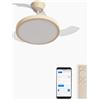 CREATE / WIND CLEAR STUDIO S/Ventilatore da soffitto con luce sabbia con Wifi e telecomando / 40W, Temporizzatore, Ø 91 cm, 6 velocità, pale retrattili, 3 temperature di luce, estate-inverno