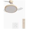 CREATE / WIND CLEAR STUDIO S/Ventilatore da soffitto con luce sabbia con controllore da parete e telecomando / 40W, Temporizzatore, Ø 91 cm, pale retrattili, 3 temperature di luce, estate-inverno