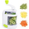 Gaethra Spiralizzatore per verdure 4 in 1 per spaghetti di zucchine con contenitore di raccolta, senza BPA, tagliaverdure per carote, cetrioli, zucche, zucchine, cipolle
