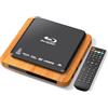 JRIHZ Lettore Blu-Ray 1080P Full HD, regione B/2, lettore DVD Blu-ray e tutte le regioni, Dolby Audio, HDMI/AV/USB, PAL/NTSC, cavo HDMI e AV, lettore DVD Blu-ray compatto per TV e home cinema