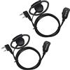 Retevis EEK012 Auricolare Regolabile a Forma di D con Microfono PTT Compatibile con Kenwood Two Way Radio BAOFENG UV5R 888S RT24 RT27 Walkie Talkie Auricolare (2 Pezzi)