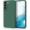 Mugust Custodia per Samsung Galaxy S22 5G Cover in Silicone Liquido Ultra Sottile con Rivestimento in Morbido Tessuto in Microfibra Protettiva (Verde Scuro)