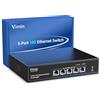 VIMIN Switch Ethernet Non Gestito 10G a 5 Porte, Switch di Rete 10Gbe Che Supporta la Negoziazione Automatica della velocità 100M/1000M/2,5G/5G/10G, per Rete Nas 10G, Plug & Play, capacità 100 Gbps