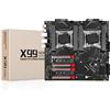 SHANGZHAOYUAN Scheda madre X99 Dual CPU LGA 2011-3 Server (E-ATX, 8*DDR4 ECC, 2*NVME M.2, 2*Gb LAN, SATA 6Gbit/s, 4*PCIe X16, 10-Lay-PCB) supporta Intel CPU Xeon E5 serie LGA2011-3