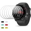 Tuocal 6 confezioni di protezione schermo per Garmin Forerunner 255/255 Music 46 mm, protezione schermo, vetro temperato orologio 9H antigraffio, senza bolle, ultra sottile protezioni con tappi anti
