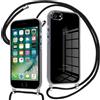 Pnakqil Cover per iPhone 8/iPhone SE 2020/iPhone 7/SE 2022 con Cordino, Custodia con Laccio Collana Tracolla Trasparente Cellulare Antigraffio Silicone Proteggere Corda Case per iPhone 8, Nero 01