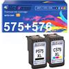 Tito-Express EcoSerie PG-575XL CL-576XL Inchiostro nero e colorato compatibile con Canon PG-575 XL CL-576 XL Pixma TR4750i TR4751i TR4755i TR4756i TS3550i TS3551i TS3750i TS3751i TS3752i Confezione da 2 Nimeller Neuer CZIP