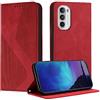Fatcatparadise Cover per Motorola Moto G62 5G, Custodia Motorola Moto G62 5G, Cover a Libro Wallet in Pelle Premium Protettiva Portafoglio Antifurto Chiusura Magnetica Flip Telefono Case (Rosso)