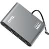 Plugable Adattatore da USB C a Quad HDMI 4K con alimentatore PD pass-Though da 100 W per Windows, Mac M1/M2/M3/M4, Thunderbolt e laptop USB-C | TAA, DisplayLink Pro, driver richiesto (USBC-7400H4)