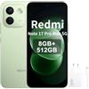 XIAOMI Redmi Note 17 Pro Max 5G,Smartphone 8G+512GB,6.83 1.5K AMOLED display,120Hz,9210mAh Silicon-Carbon Battery,50MP Main Camera,100W HyperCharge,Verde,Con caricatore da 120 W