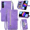 MOJIA Custodia Portafoglio per ZTE Blade V80 Max/Nubia V80 Max, Pelle PU Flip Cover per Telefono con Guscio Interno in TPU, Multifunzione Porta Carte con Cinturino Polso. Viola