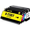 Nalifystic 711XL 711 711 XL Pigment Inchiostro compatibile per HPQ CZ129A CZ133A CZ130A CZ132A CZ131A per Designjet T120 24/T120 610/T520 24/T520 36/T520 610/T522 0 24/T530 T525 T100 (4 pezzi, BK/C/M