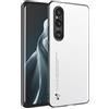 HAFFAN Custodia Cover Protettiva per Cellulare per Smartphone, Compatible with Sony Xperia 1 V (6.5 inches), Stile Similpelle - Bianco
