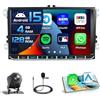 Inefala 4+128G 9'' Android 15 Autoradio per VW Golf Skoda Polo Passat