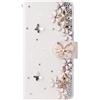 TUUNKMUY Custodia a libro in pelle per iPhone 17, con brillantini e strass e diamanti