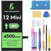 LL TRADER Batteria per iPhone 12 Mini, 4500mAh e Kit di Riparazione A