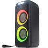 Sharp PS-949 Altoparlante per feste, 12 ore di riproduzione con batteria integrata, LED lampeggiante, streaming di musica wireless Bluetooth ed effetto super bass.