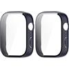 GMUJIAO [2 Pack Compatibile con Huawei Watch Fit 3 per Cover,Custodia Rigida con Vetro Temperato,Protezione Totale Ultra Sottile HD Clear Pellicola Protettiva-Blu