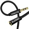 SUCESO Cavo di Prolunga Audio Jack 3,5mm Cavo Audio Stereo Prolunga Maschio a Femmina Cuffie Prolunga Nylon Intrecciato Compatibile per Cuffie Beats,Phone,Huawei,Samsung,Pad,Tablet,Pod,MP3 ecc-2M
