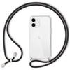 NALIA Cover con Collana per iPhone 12 Mini - Custodia Ibrida, Nero | Mani Libere, Zero Stress, Retro Cristallino, Il Tuo Tocco Di Stile, Airbag Invisibile, HANGIT