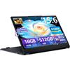 Bouzerara Pc Portatile 15,6 pollici, processore Core 8100Y, 16 GB RAM 512 GB SSD Computer Portatile, Notebook 2-in-1 touchscreen, Win 11 convertibile a 360°, FHD 1920×1080, Type-C, USB 3.0, WiFi 5, BT 5.0