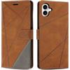 SONWO Cover per iPhone 16 Plus, Flip Custodia in PU Pelle, Cover a Libro Portafoglio con Slot per Schede e Supporto Stand per iPhone 16 Plus, Marrone