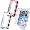 NEWZEROL 3 Pezzi Cover Compatibile per Huawei Band 11 Pro | Piena Copertura Cover Protettiva AntiGraffio in TPU per Huawei Band 11 Pro - Trasparente/Rosa/Argento
