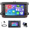 Hikity 2+64GB Android 15 Carplay Autoradio per VW Golf 5 6 Polo Passat Tiguan Seat