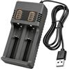 Apcodino Caricabatterie Ricaricabile USB 18650 Universale Caricabatterie Ricaricabile per Batteria agli ioni di litio 3,7 V 4,2 V 21700 26650 18500 16340 14500