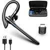 Erchineko Auricolare Bluetooth, Auricolare Wireless Bluetooth 5.4 Singolo Orecchio con Doppio Microfono con Cancellazione del Rumore, 36 Ore di Conversazione, per Viaggi D'affari di