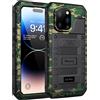 Beeasy Cover per iPhone 14 Pro IP68 Impermeabile Custodia Militare Antiurto Resistente 360° Metallo Armor Protezione Schermo Integrata Rugged Robusta Indistruttibile Subacquea Antipolvere Mimetico