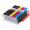 Generico Set cartucce d'inchiostro, compatibile con Canon, PGI-250XL CLI-251XL | PIXMA MG5420 MG5520 MG5620 MG6320 MG6420 MG6620 MX922 IP7220, nero foto ciano magenta giallo(1SET)