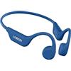 LOBKIN Cuffie Conduzione Ossea, Auricolari Conduzione Ossea Bluetooth 5.4, Auricolari Sportive Bluetooth Impermeabili,Open-ear Cuffie per Corsa Ciclismo Guida Fitness (Blu)