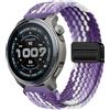 GIOPUEY Cinturini Magnetica Compatibile con Amazfit Balance 2 XT, Cinturino in Morbido Nylon Intrecciato [Unisex] [Traspirante] - Purple/White