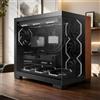 AsiaHorse SCUTUM ATX PC Case, Mid Tower panoramica con accento venature del legno, Back-Connect ATX, vetro temperato da 4 mm, supporto radiatore da 360 mm, tipo C 20 Gbps, staffa ventola inferiore