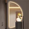 GXSDYYDS Specchio semicircolare con illuminazione, 120 × 60 cm, con interruttore touch, specchio da bagno con illuminazione con 3 colori di luce, dimmerabile, anti-appannamento, funzione di memoria (A