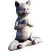MSLing Statua Del Gatto Di Buddha, Figurina Gatto in Posa Di Preghiera Zen, Yoga Relaxed Meditating Cat, Scultura Da Giardino Allaperto