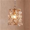 Tribesigns Lampadario moderno color oro, lampada a sospensione con cristalli di vetro a onda d'acqua, attacco E27, plafoniera regolabile per isola cucina, sala da pranzo, corridoio, hotel