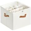 StorageWorks Scarpiera per armadio, contiene fino a 16 paia di scarpe, in tessuto, con divisori regolabili e copertura trasparente, beige