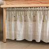 A.Monamour Tenda Corta per Finestra Piccola Rustico Opaco Cotone Lino Fiori Ricamati Plaid Beige A Quadri Scacchi Quadretti Tenda a Pannello a Vetro da Cucina Bistrot Caffè Mezza Mantovana Tendina