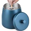 MOKHT Posacenere con coperchio (12 x 10 x 12 cm), posacenere in acciaio inox per esterni, posacenere a vento, posacenere con fondo antiscivolo per esterni e interni, colore: blu
