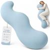 Qinayig Cuscino ergonomico a forma di zampa per chi dorme sul fianco, supporto per fianchi e gambe, design a forma di S per l'allineamento del corpo (blu, M)
