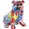 suruim Statua di bulldog inglese graffiti, scultura a forma di cane in resina colorata per decorazione domestica, scrivania da ufficio e regalo per gli appassionati di cani