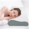 Fityou Cuscino Cervicale Memory con Altezza Regolabile, Cuscino a Doppia Onda Antipolvere, Memory Foam Guanciale Letto Ergonomico per a Collo Cervicali, Rimovibile/Lavabile, 60 * 35 * 11/9cm